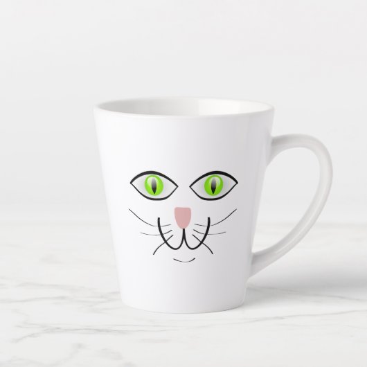 Katten grappig gezicht cartoon-29034 latte mok (Rechts)