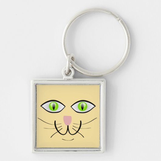 Katten grappig gezicht cartoon-29034 sleutelhanger (Voorkant)