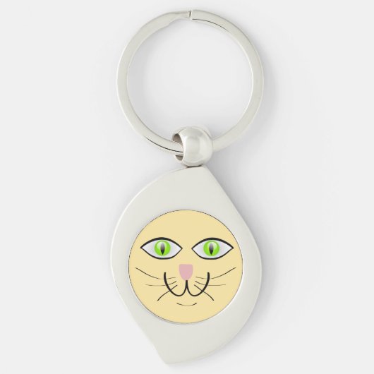Katten grappig gezicht cartoon-29034 sleutelhanger (Voorkant)