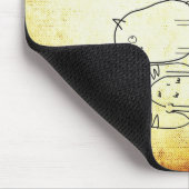 katten grappige vrienden cartoon wit bruin muismat (Hoek)