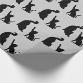 Katten Grijs Zwart Verjaardag Cadeaupapier (Hoek)