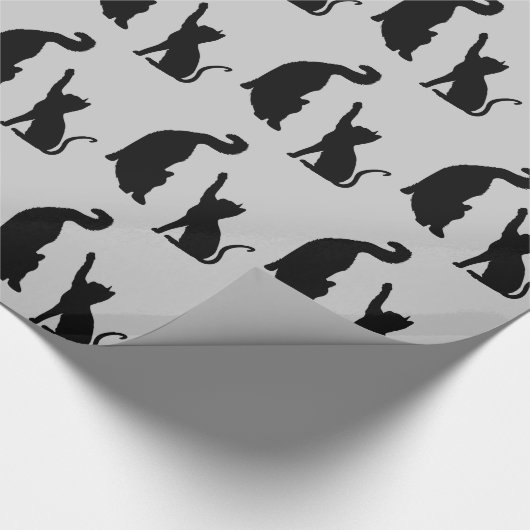 Katten Grijs Zwart Verjaardag Cadeaupapier (Hoek)