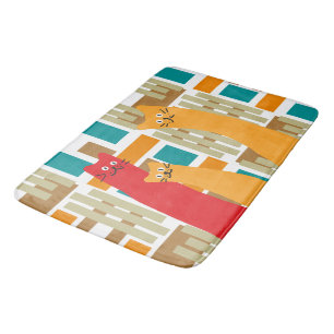 Katten grillige cute geometrische vormen badmat