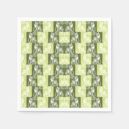 Katten groen servet (Voorkant)