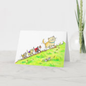 Katten groeten op de eerste schooldag  kaart (Voorkant)