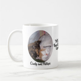 Katten Grotere liefde Twee foto's en namen Koffiemok