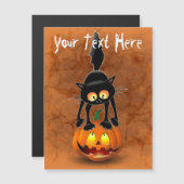 Katten Halloween Bang Tekentrick op Pompoen (Voorkant / Achterkant)