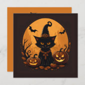 Katten halloween  feestdagenkaart (Voorkant / Achterkant)
