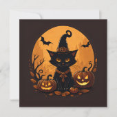 Katten halloween  feestdagenkaart (Voorkant)