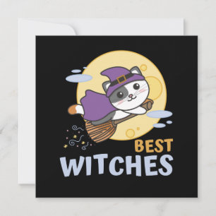 Katten Halloween Heks Kinderen Heksen Beste Heksen Kaart