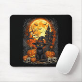 Katten Halloween Pompoen Zwart Muismat (Met muis)