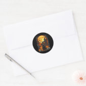 Katten Halloween Pompoen Zwart Ronde Sticker (Envelop)