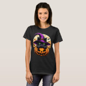 Katten Halloween Pompoen Zwarte Kat Optreden T-shirt (Voorkant volledig)