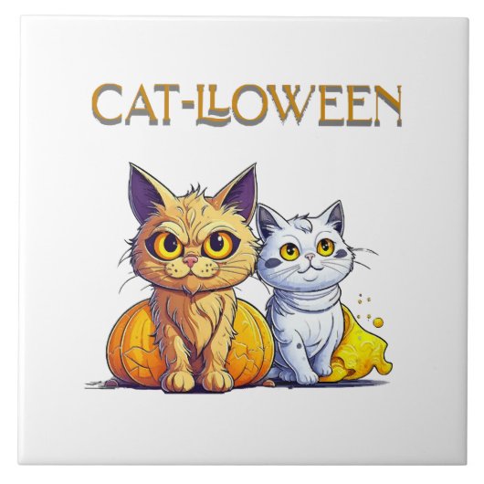 Katten Halloween Tegeltje (Voorkant)