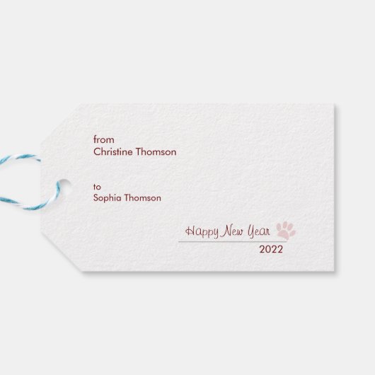 katten handen Merry Kerstry Cadeaulabel (Achterkant Horizontaal)