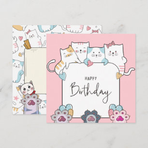 Katten Happy Birthday Feestdagenkaart