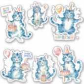 Katten Happy Birthday Sticker (Voorkant)