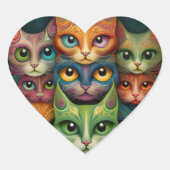 Katten Hart Sticker (Voorkant)