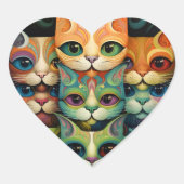 Katten Hart Sticker (Voorkant)