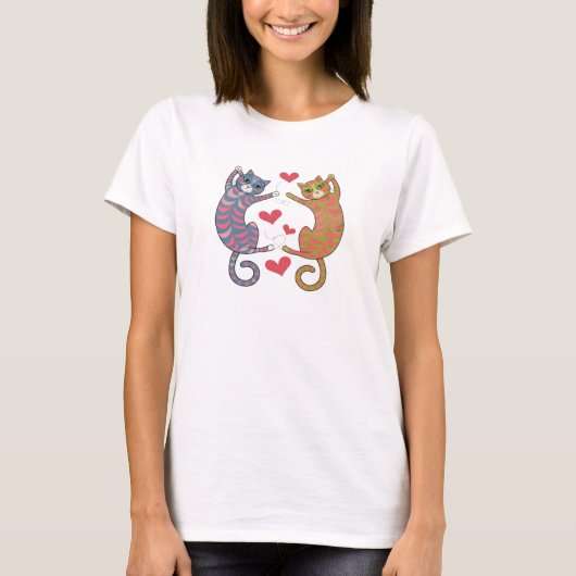 katten hart t-shirt (Voorkant)