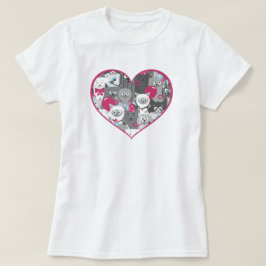 Katten Heart Love T-Shirt