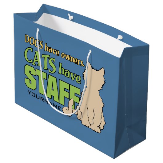 KATTEN HEBBEN aangepaste cadeautassen VOOR PERSONE Large Cadeautasje (Achterkant Gekanteld)