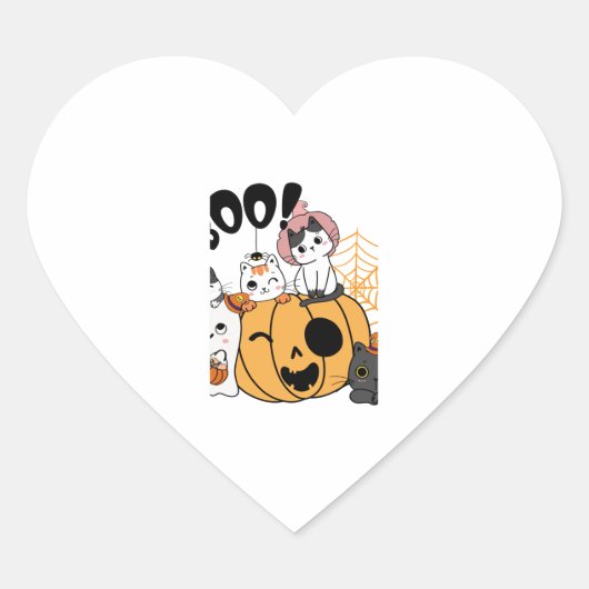 Katten hebben plezier op Halloween Sticker (Voorkant)