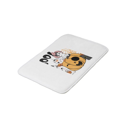 Katten hebben plezier op Halloween Sticker Badmat (Gekanteld)