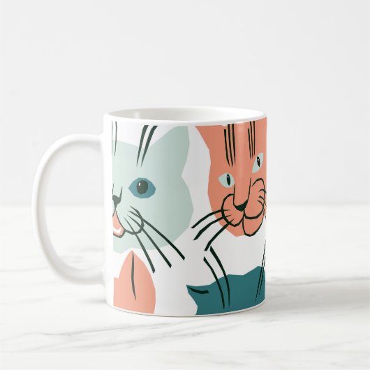 Katten heeft een raar patroon. koffiemok (Links)