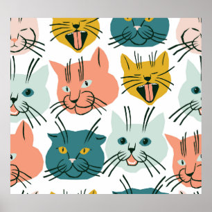 Katten heeft een raar  patroon. poster