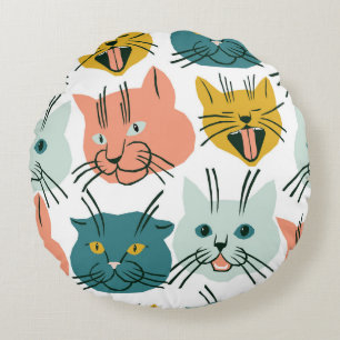 Katten heeft een raar patroon. rond kussen