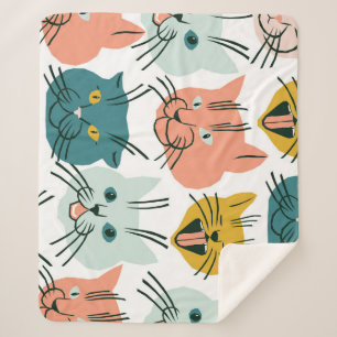 Katten heeft een raar  patroon. sherpa deken