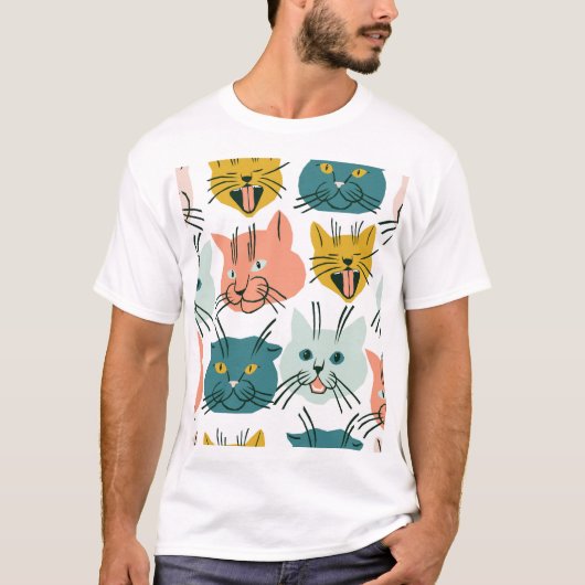 Katten heeft een raar patroon. t-shirt (Voorkant)