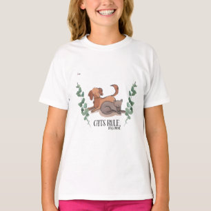 Katten heersen, honden kwijlen Funny Pet Liefhebbe T-shirt