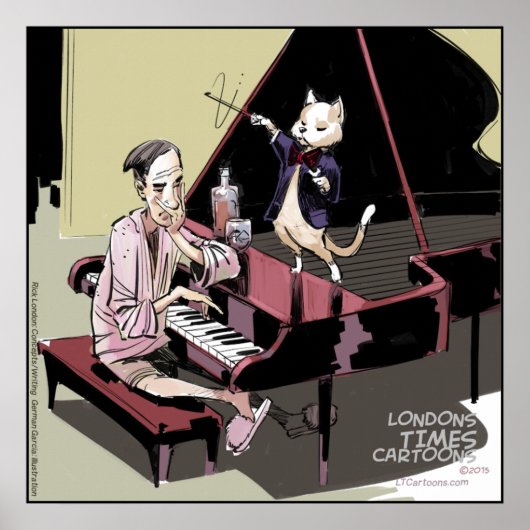 Katten heersen over alles, zelfs de pianoposter poster (Voorkant)