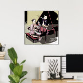 Katten heersen over alles, zelfs de pianoposter poster (Thuiskantoor)