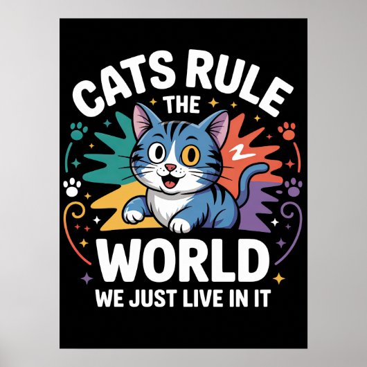 KATTEN HEERSEN OVER DE WERELD POSTER (Voorkant)