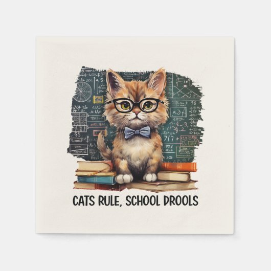 Katten heersen, school drollen servet (Voorkant)