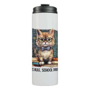 Katten heersen, school drollen thermosbeker