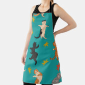 Katten, herfst gebladerte, schattig patroon schort (Insitu)