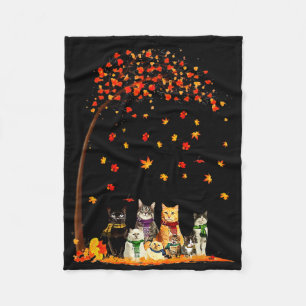 Katten Herfst herfst leder bomen Funny Cat Lovers Fleece Deken