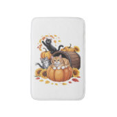 Katten Herfst Herfst Pompoenen Thanksgiving Zonneb Badmat (Voorkant Verticaal)