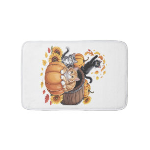 Katten Herfst Herfst Pompoenen Thanksgiving Zonneb Badmat