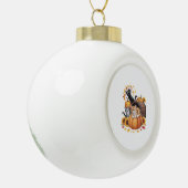 Katten Herfst Herfst Pompoenen Thanksgiving Zonneb Keramische Bal Ornament (Links)