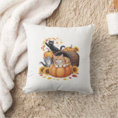 Katten Herfst Herfst Pompoenen Thanksgiving Zonneb Kussen (Deken)