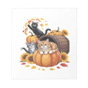 Katten Herfst Herfst Pompoenen Thanksgiving Zonneb Notitieblok