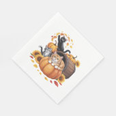 Katten Herfst Herfst Pompoenen Thanksgiving Zonneb Servet (Hoek)