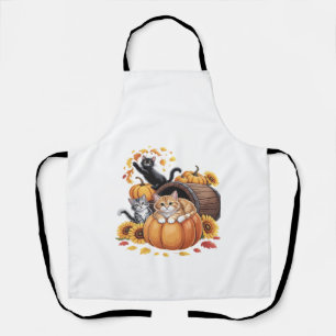 Katten Herfst Pompoenen Thanksgiving Zonnebloem O Schort