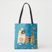 Katten, Hippie, Bohemiaanse en vrije gedistilleerd Tote Bag (Voorkant)
