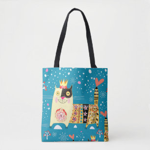 Katten, Hippie, Bohemiaanse en vrije gedistilleerd Tote Bag